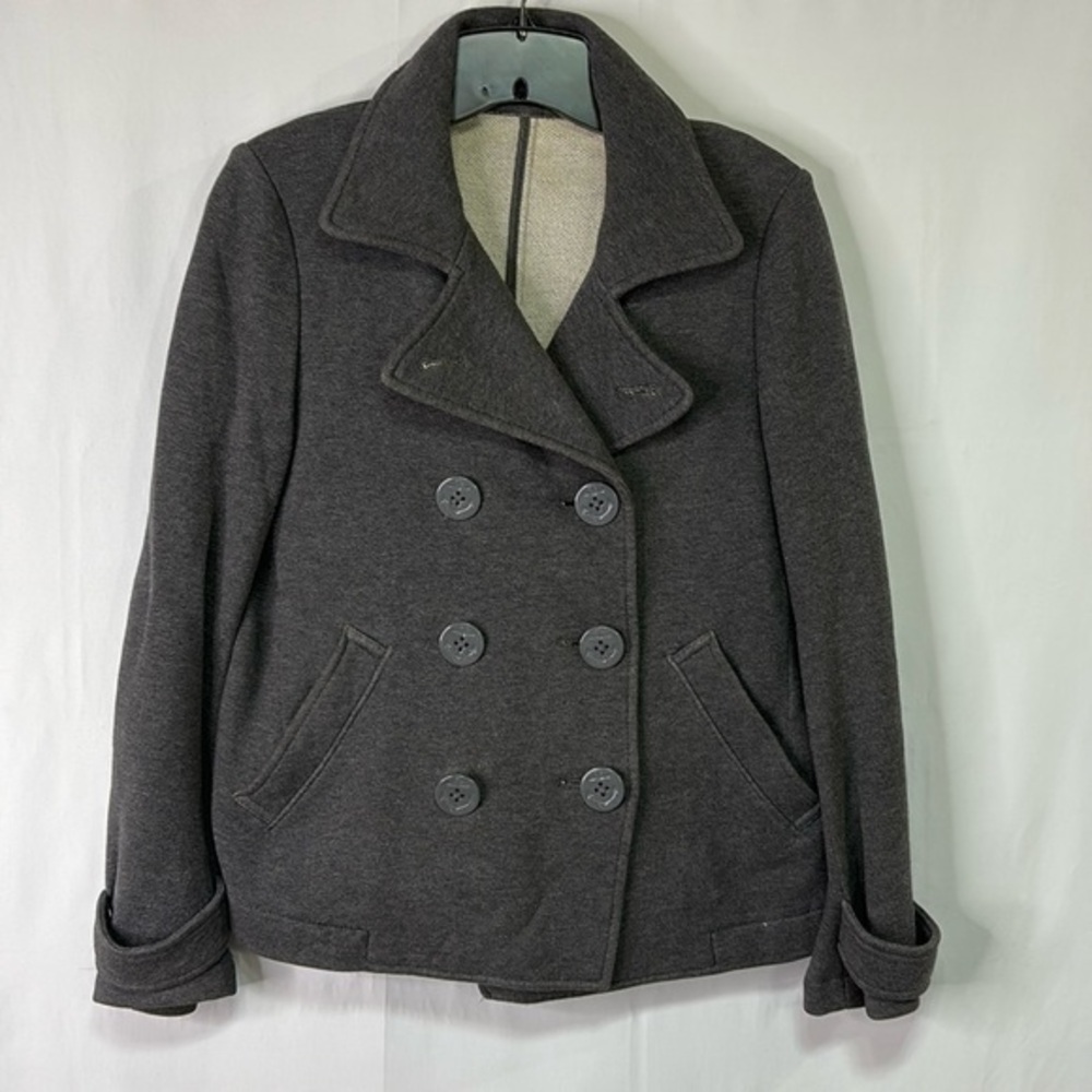 🧢🪶 Uniqlo, dark gray knit pea coat